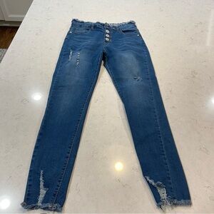 Pastel Jeans New York Los Angeles Japan Sz 9/29 Skinny Fit Distressed Button Fly